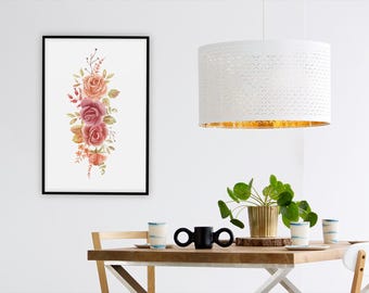 Watercolor Floral Clipart: Blush Rose Bouquet PNG, Transparent Background (Digital Download)