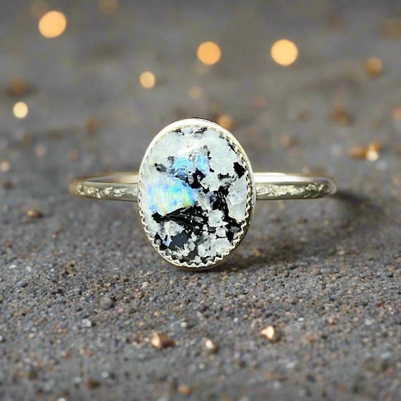 Rainbow Moonstone Bangle