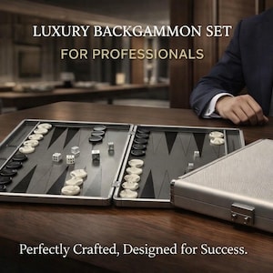 Backgammon Set – Luxury Travel Portable Game with Aluminum Case