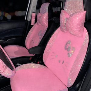 Rosa Strass Autositzbezug Set, Kitty Design