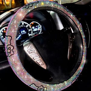BLVD Mega Shiny Bling Set - Steering Wheel Cover, License Plate Frame, And Ignition Ring - SET0040