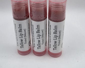Tinted Tallow Lip Balm – Grass Fed Beef Tallow, Nourishing Oils (3 Pack)