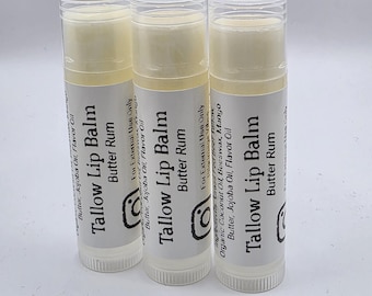 Handmade Grass Fed Tallow Lip Balm (3 Pack) – Scented Hydration