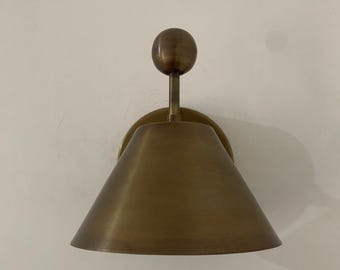 Brass Cone Pivot Wall Sconce: Mid-Century Modern Adjustable Wall Light