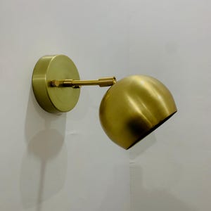 Raw Brass Wall Sconce, Mid Century Style Brass Wall Lamp, Modern Wall Sconce, Bedside Wall Light, Italian Wall Sconce, Dome Wall Lamp,