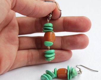 Green Howlite Drop Earrings - Not Your Average Pea Pods