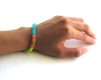 Bright Stone Bracelet - Neon Color Blocks - Gift Ideas
