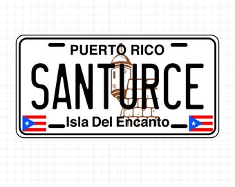 Santurce License Plate PNG SVG | Puerto Rico Clipart | Boricua Design | Cut And Sublimation File