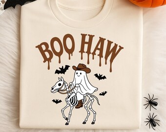 Boo Haw PNG | Boo Haw SVG | Ghost Cowboy Clipart | Western Halloween Design | Funny Spooky Fall Sublimation | Country Girl Graphic
