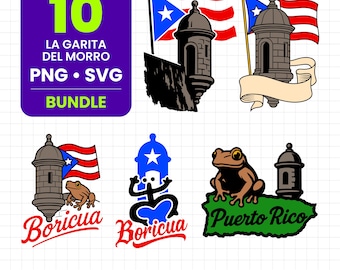 La Garita Del Morro PNG SVG Bundle | Puerto Rico Png Svg Bundle | Puerto Rico Clipart | Puerto Rico Flag | Coqui | Sapo Concho | Boricua PNG