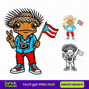 DTMF Sapo Concho PNG Svg | Sapo Porto Rico PNG | Svg Png Porto Rico | Photos de Debi Tirar | Jibaro | Boricua | Drapeau de Porto Rico | Clipart RP