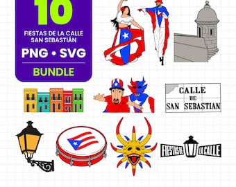 Fiestas De La Calle San Sebastian Bundle | Sanse 2026 PNG SVG | Puerto Rico Festival | Boricua Design | Cut and Sublimation File