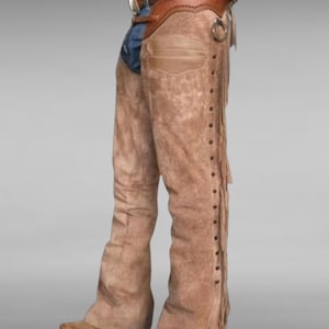 Men&#39;s 100% Real Suede Leather Western Wear Cowboy Style Handmade Leather Chap Fringes, Suede Leather Pant, Suede Leather Chap, Riding Chaps