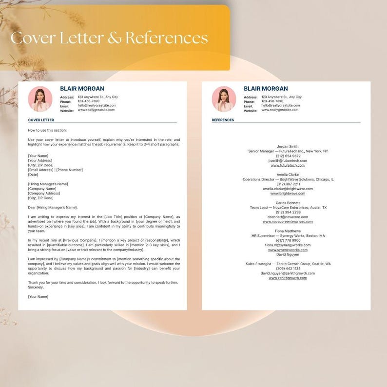 ATS Friendly Resume Template Academia Resume Full Page One Column ATS ...