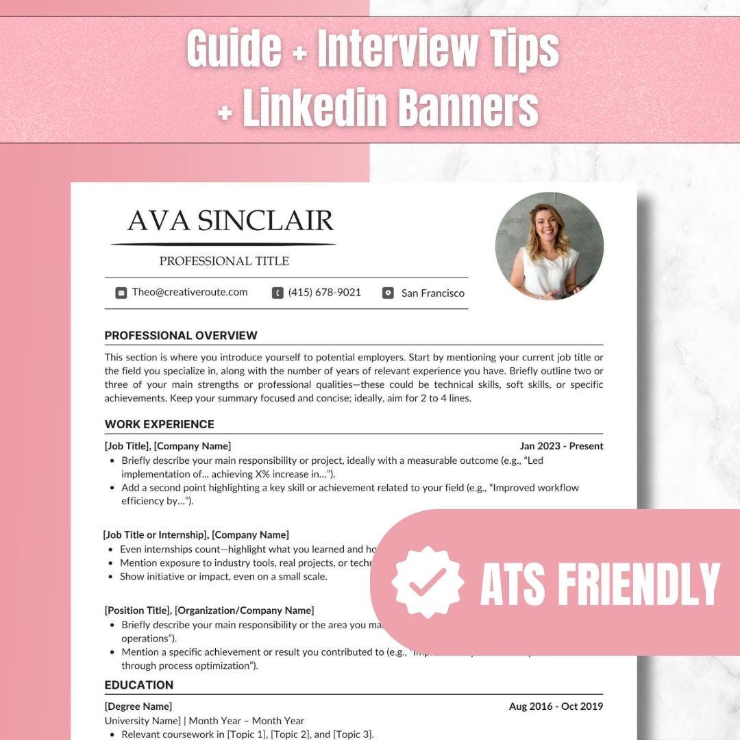ATS Friendly Resume Mockup ATS Resume Template Academia Clean Elegant ...