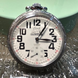 Vintage Train Stainless Steel 17 Jewels Pocket Watch
