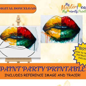 Juneteenth DIY Adult Paint Party Printable Images, Sip and Paint Predrawn Png Stencil Design Download Instructions, Paint On Canvas Outline