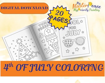 4th of July Coloring Pages, 4th of July Coloring Sheets, Summer Coloring Pages, Summer Coloring Pages for Kids, Teens, Adults, Family, Party