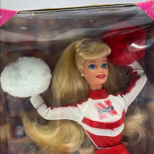 New Vintage 90s University Of Nebraska Barbie Red Cheer Outfit Cornhuskers