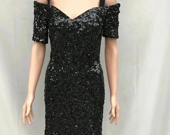 ON SALE Vintage Neiman Marcus Black Cocktail Dress Size Small