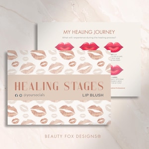 SO BLUSH COPPER Lip Blush Healing Stages Aftercare Cards | Downloadable Digital Template for Editing Printing