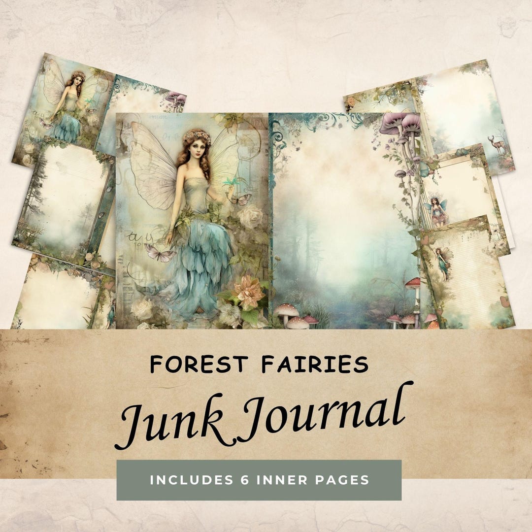 Forest Fairy Junk Journal Pages, Digital Fairy Paper Kit, Woodland ...