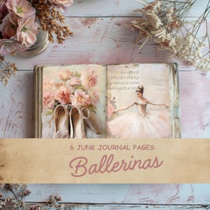 Ballerina Junk Journal,Ballet Pages,Digital Ballet Collage Sheet,Printable Scrapbook Kit,Shabby Chic,Vintage, Ballerina Theme Paper , JJ005