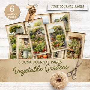 Vegetable Garden Junk Journal Kit  ,Printable,Gardens Junk Journal, Digital Download,Ephemera, Vintage Allotments,Journal Ephemera,Gardening