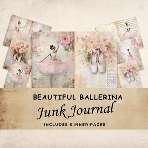 Ballerina Junk Journal,Ballet Pages,Digital Ballet Collage Sheet,Printable Scrapbook Kit,Shabby Chic,Vintage, Ballerina Theme Paper , JJ005