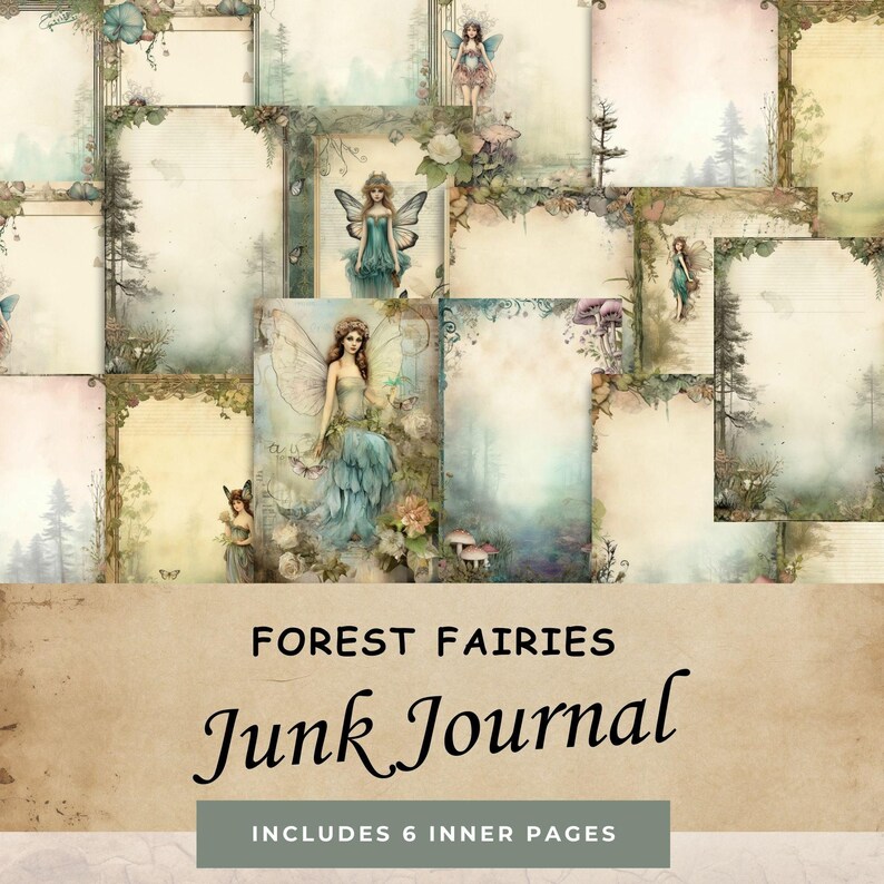 Forest Fairy Junk Journal Pages, Digital Fairy Paper Kit, Woodland ...