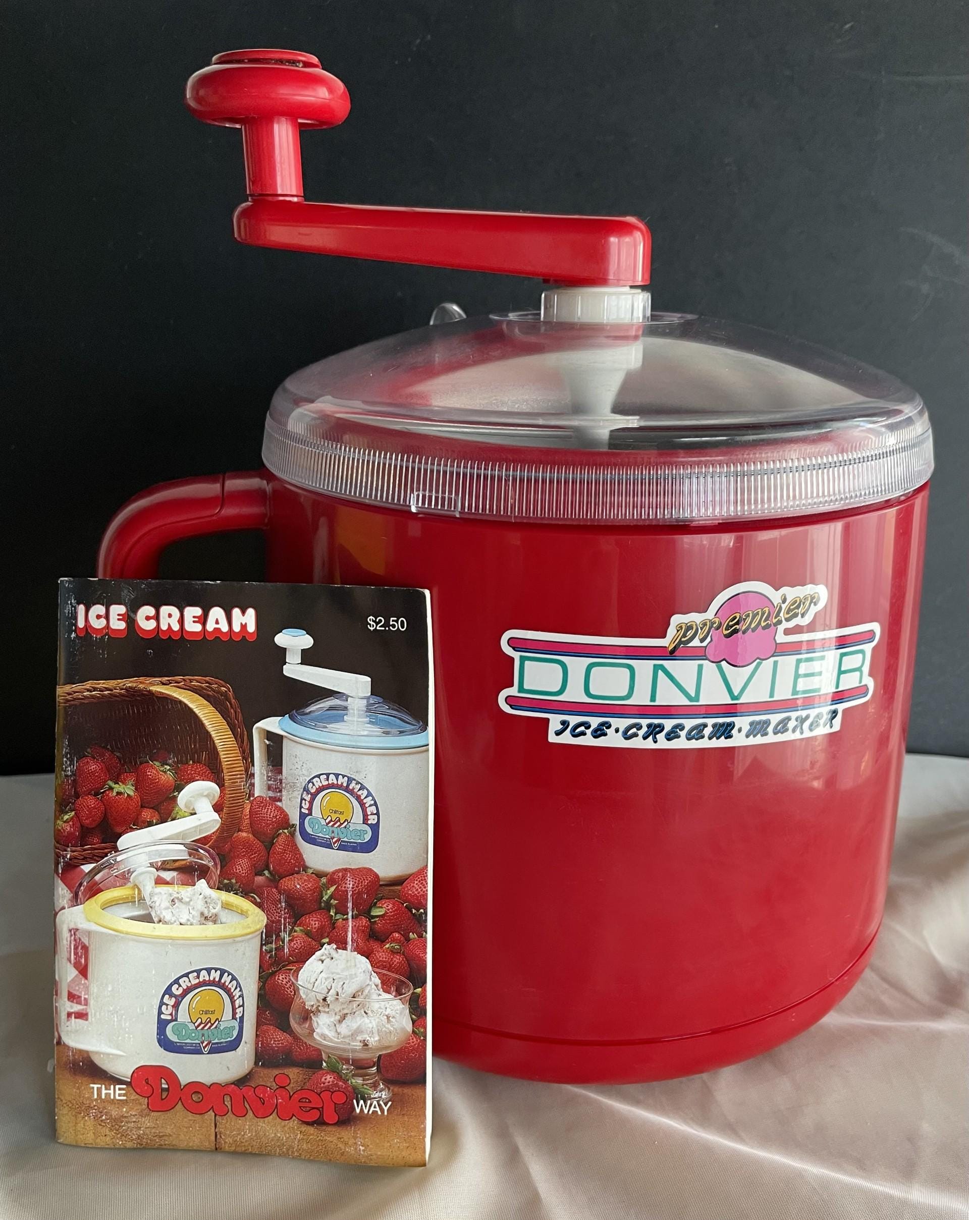 Red DONVIER Ice Cream Maker W Chillfast Freezer Container Instructions recipes Etsy