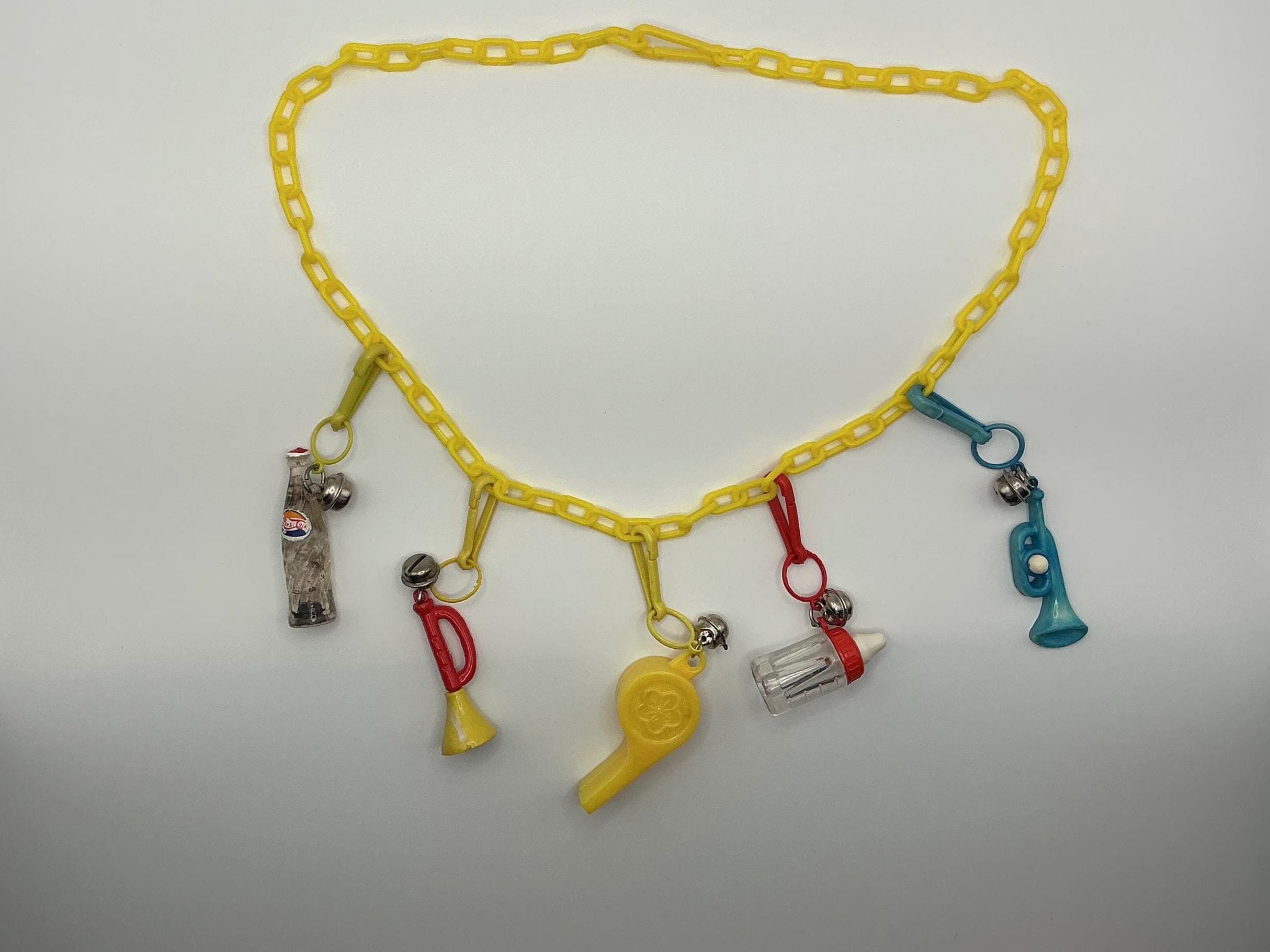 Vintage 80s Plastic Bell Clip Charm UK