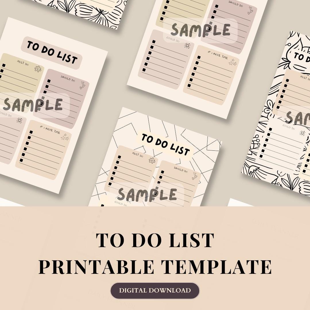 Minimalist to Do List Printable | Daily Planner (digital Download) - Etsy