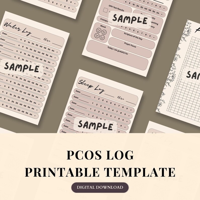 Pcos Worksheets.pdf PCOS Symptom Tracker Printable Bundle | Hormone Balance, Mood, Sleep ...