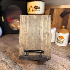 Cookbook stand / Recipe book stand / Handmade / Pine with walnut stain / Kitchen stands
