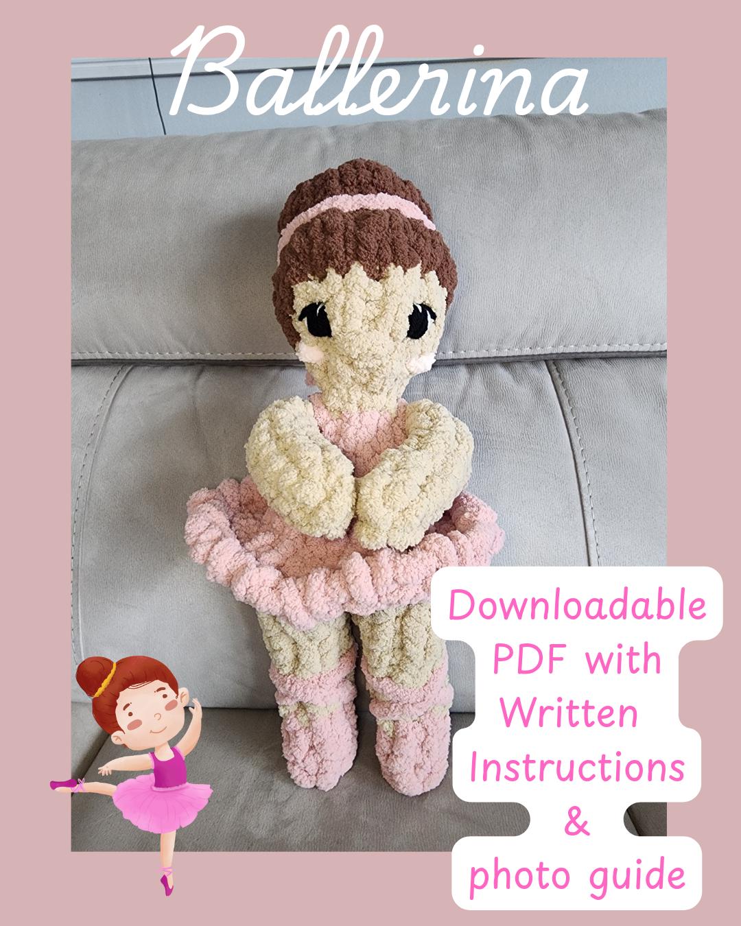 Ballerina/ Chunky Knit Stuffie/Ballerina Finger Knit Stuffie/ PDF written pattern