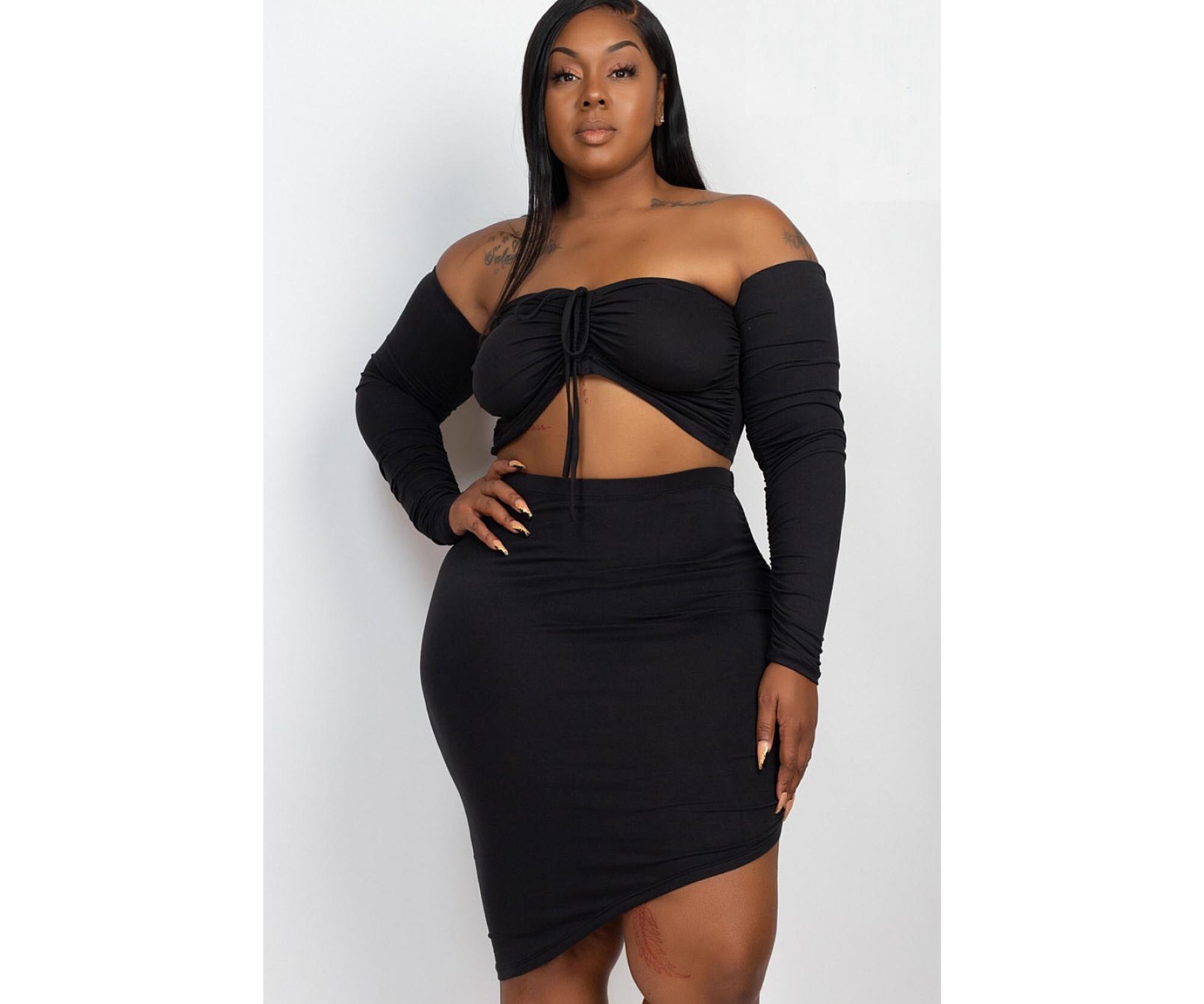 two piece bodycon dress set NOELLE DRESS - RISQUE RED SPARKLE main image 1