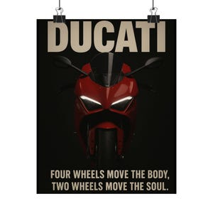 Ducati Motorcycle Art Print, Vintage Wall Decor, Biker Gifts, Home Office Decor, Motorcycle Enthusiast Art