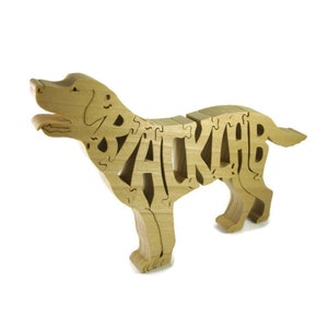 Black Labrador Wood Dog Puzzle Handmade From Poplar Lumber By KevsKrafts