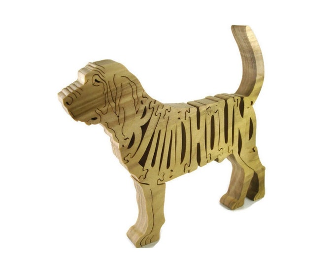 Bloodhound Dog Wooden Puzzle Handmade From Poplar Wood By KevsKrafts