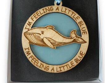 Feeling a Little Blue Wale Christmas Ornament