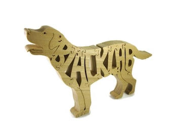 Black Labrador Wood Dog Scroll Saw Puzzle