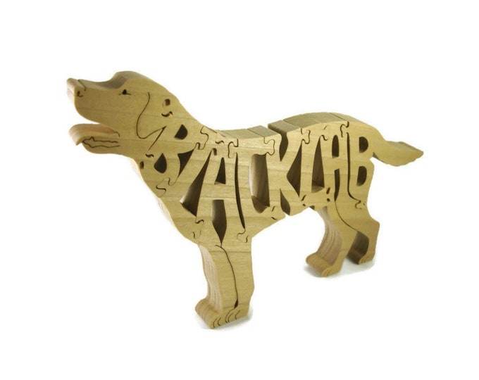 Black Labrador Wood Dog Scroll Saw Puzzle