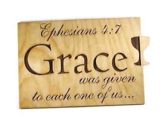 Ephesians 5:7 Grace Bible Passage Wall Hanging Plaque Handmade By KevsKrafts