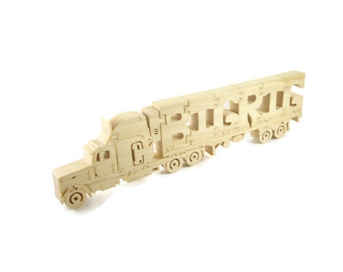 Semi Truck Big Rig Jigsaw Puzzle Handmade From Hardwood Lumber By KevsKrafts