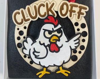 Funny Chicken Cluck Off Ornament Gag Gift