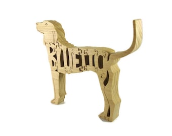 Bluetick Coonhound Dog Puzzle Handmade From Poplar Wood By KevsKrafts