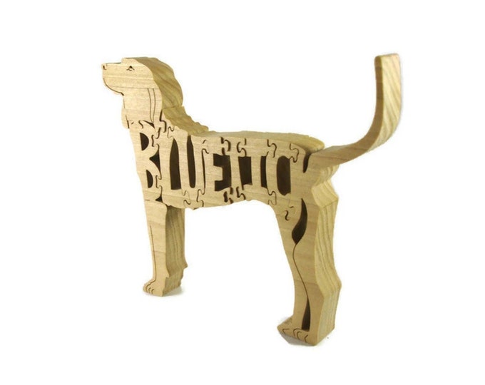 Bluetick Coonhound Dog Puzzle Handmade From Poplar Wood By KevsKrafts