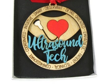 Ultrasound Sonographer Tech Laser Engraved Christmas Ornament