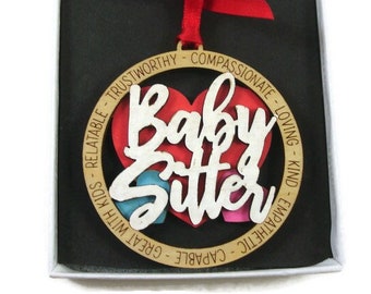 Babysitter Christmas Ornament Laser Engraved And Hand Painted